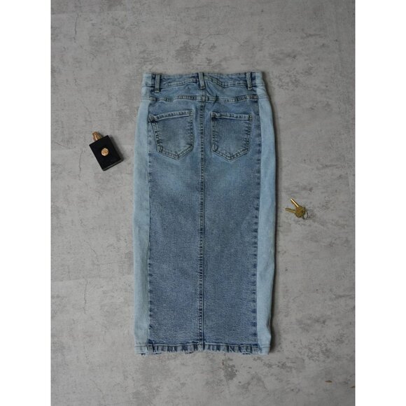 Suzy Lightwash Denim Long Skirt - Picture 2 of 4